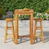 3 Piece Patio Dining Set Solid Wood Acacia