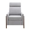 Wood-Framed Upholstered Recliner Chair Adjustable Home Theater Seating with Thick Seat Cushion and Backrest Modern Living Room Recliners, Gray