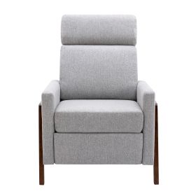 Wood-Framed Upholstered Recliner Chair Adjustable Home Theater Seating with Thick Seat Cushion and Backrest Modern Living Room Recliners, Gray