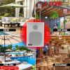 Outdoor Speaker Wired Waterproof Speaker Mounts Indoor Steel Easy Wall Patio Garage Home 2PCS 5 Core 13T BL Ratings (White)