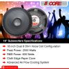 5 Core Subwoofer Audio Speaker- 18 inch Paper Cone, Dual Voice Coil 8 Ohm Impedance, 850W PMPO, RMS is 500W for Car, DJ, Home Audio- FR 18 190 AL