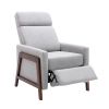 Wood-Framed Upholstered Recliner Chair Adjustable Home Theater Seating with Thick Seat Cushion and Backrest Modern Living Room Recliners, Gray