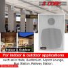 Outdoor Speaker Wired Waterproof Speaker Mounts Indoor Steel Easy Wall Patio Garage Home 2PCS 5 Core 13T BL Ratings (White)