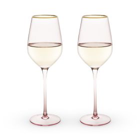 Rose Crystal White Wine Glass Set by Twine®