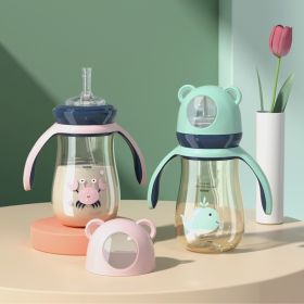 Wide Caliber Silicone Nipple And Bottle (Option: Pink-240ml-Three with)