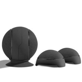 Spherical Wireless Bluetooth Detachable Magnetic 3D Surround Golf Round Bluetooth Speaker TWS (Color: Black)