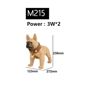 New Bluetooth Speaker Whole Body Dog Creative Gift Cartoon Bulldog FM Radio Desktop Collection Audio (Option: Brown-M215-USB)