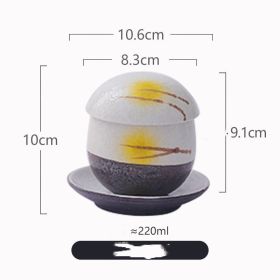 Japanese Style Ceramic Stew Pot Hotel Restaurant Steamed Eggs Nourishing Bird's Nest (Option: Light Yellow)