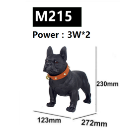 New Bluetooth Speaker Whole Body Dog Creative Gift Cartoon Bulldog FM Radio Desktop Collection Audio (Option: Black-M215-USB)