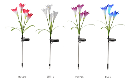 Outdoor Solar Floor Outlet Lighting (Option: Solar Lily Purple-4 Packs Cowhide Box)
