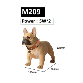 New Bluetooth Speaker Whole Body Dog Creative Gift Cartoon Bulldog FM Radio Desktop Collection Audio (Option: Brown-M209-USB)