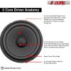 8 inch Subwoofer Replacement DJ Speaker Sub Woofer Loudspeaker Wide Range Loud 5 Core WF 8"-890 Ratings (1 Piece)