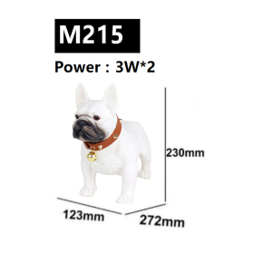 New Bluetooth Speaker Whole Body Dog Creative Gift Cartoon Bulldog FM Radio Desktop Collection Audio (Option: White-M215-USB)