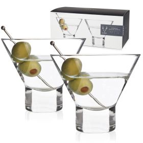 Heavy Base Crystal Martini Glasses by Viski® (Color: Clear, Material: Glass (Lead-free crystal))