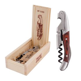Wooden Double Hinged Corkscrew by Twine® (Color: Wood, Material: Stainless Steel, Wood (Rosewood))