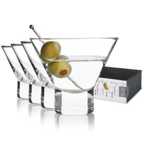 Heavy Base Crystal Martini Glasses by Viski® (Color: Clear, Material: lead free crystal)